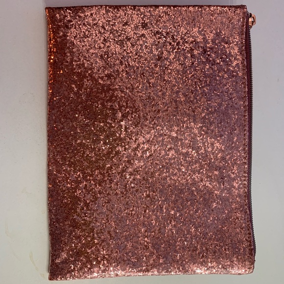 Pink glitter makeup bag plastic clutch N(without)T - Picture 6 of 6